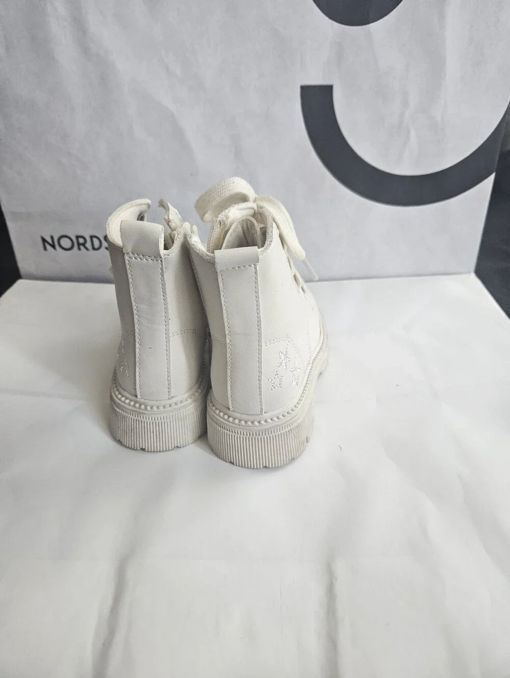 Toddler Girls Combat Boot With Star Design Embroidery